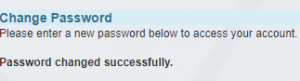 "Password changed successfully" 