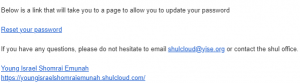 Image of an email body including a "Reset your password" link